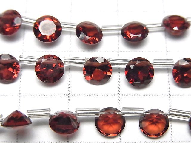 高品質莫三比克石榴石 AAA 圓形刻面 6x6mm 半串或 1 串 (18顆)