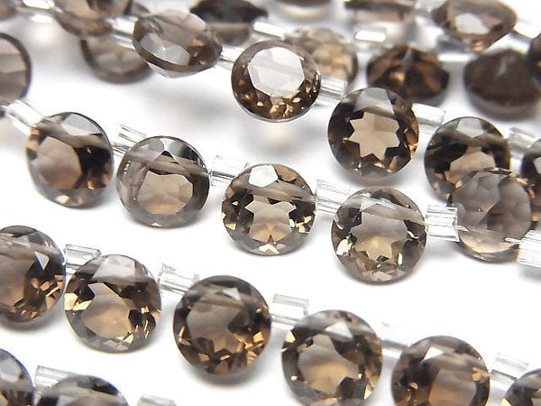 [Video]High Quality Smoky Quartz AAA Round Faceted 6x6mm 1strand (26pcs )
