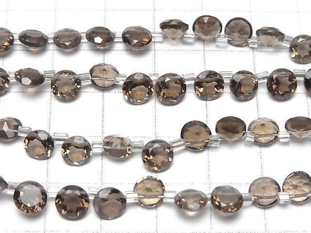 Hochwertiger Rauchquarz AAA Runde facettierte 6x6mm 1strang Perlen (26 Stück)