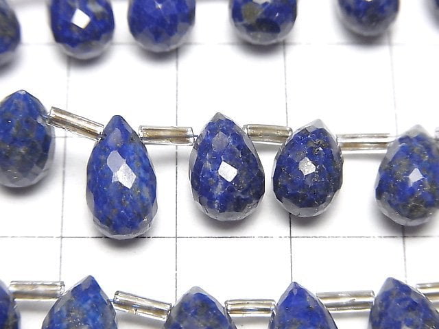 [Video]Lapislazuli AA++ Drop Faceted Briolette half or 1strand beads (aprx.6inch/16cm)