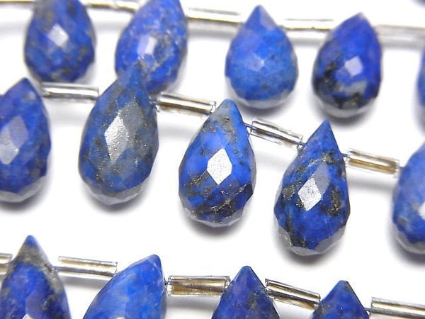 [Video]Lapislazuli AA++ Drop Faceted Briolette half or 1strand beads (aprx.7inch/18cm)