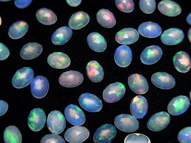 Hochwertiger Äthiopischer Opal AAA- Oval Rosen Schnitt 7x5x3mm 5 Stück