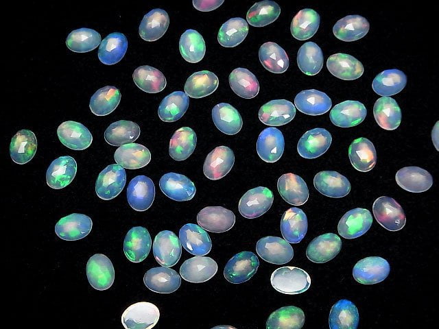 Hochwertiger Äthiopischer Opal AAA- Oval Rosen Schnitt 7x5x3mm 5 Stück