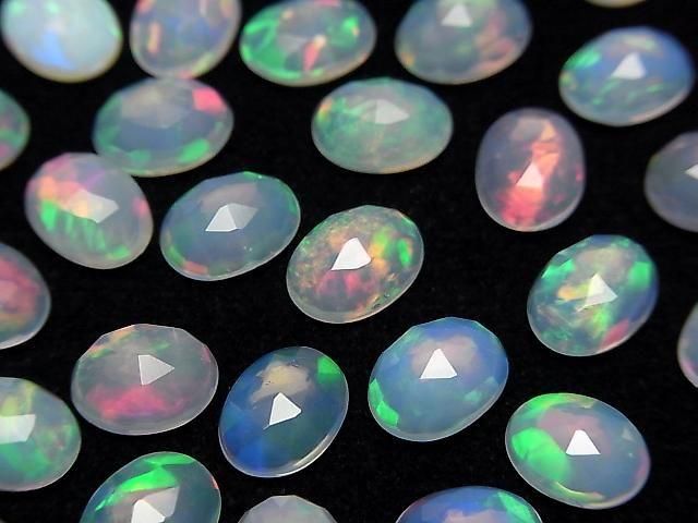 高品質衣索比亞蛋白石 AAA 級 - 橢圓玫瑰式切割 8x6mm 4顆