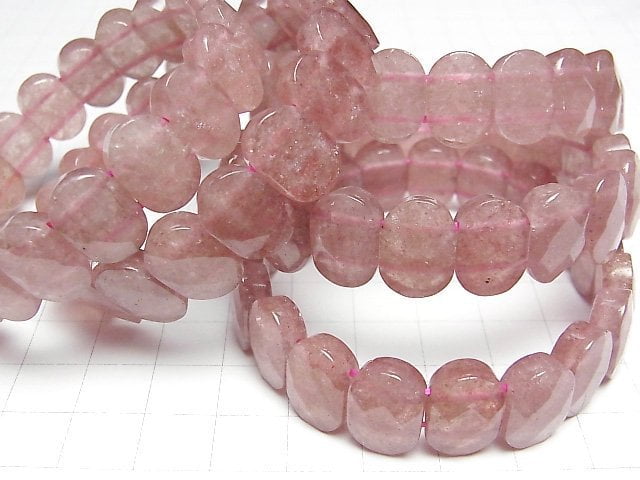 Rosa Epidot AA+ 2 Löcher facettierte Oval 14x10x5mm Armband