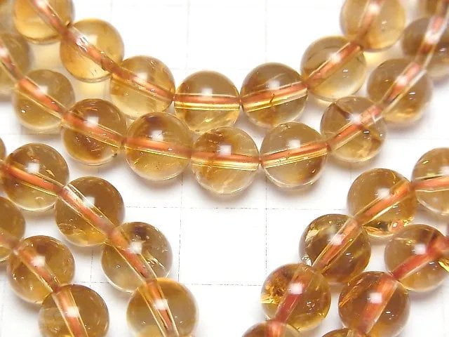 Brandy Phantom Citrin AAA rund 8mm Armband