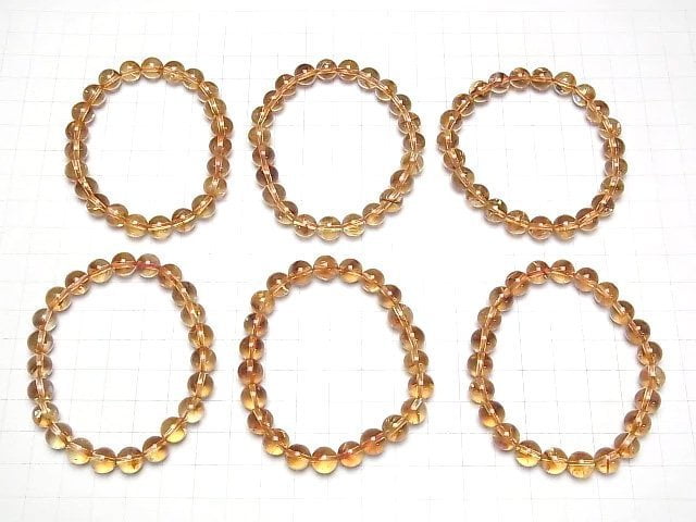 Brandy Phantom Citrin AAA rund 8mm Armband
