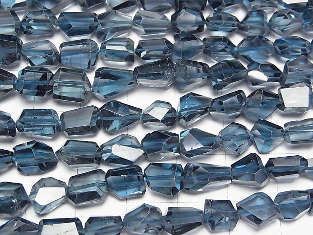 Hohe Qualität London Blue Topas AAA facettierte Nugget 1/4 oder 1 Strang Perlen (ca. 18 Zoll/44 cm)
