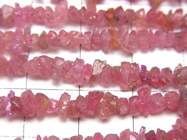 粉色尖晶石AA++碎石(小塊)1串珠子(約6英吋/16公分)