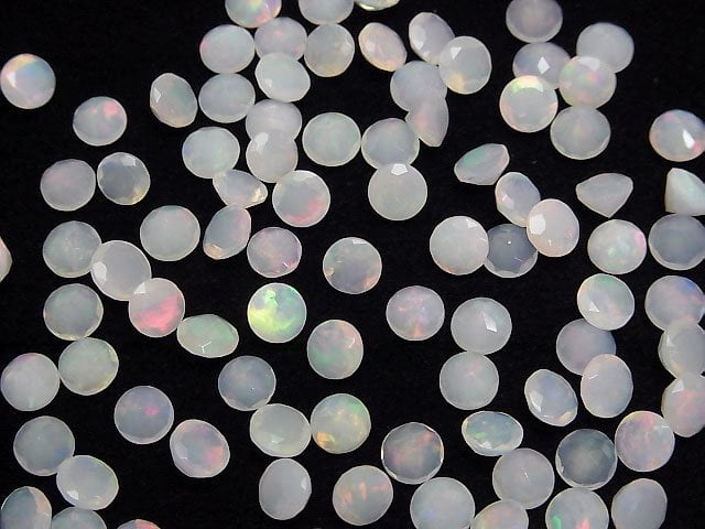 Hochwertiger äthiopischer Opal AA++ Lose Stein Rund facettiert 5x5mm 5 Stück