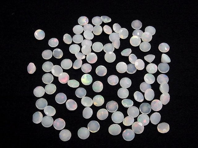 Hochwertiger äthiopischer Opal AA++ Lose Stein Rund facettiert 5x5mm 5 Stück