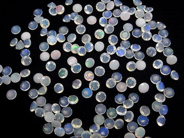 Hochwertiger äthiopischer Opal AA++ Lose Stein Rund facettiert 6x6mm 5 Stück