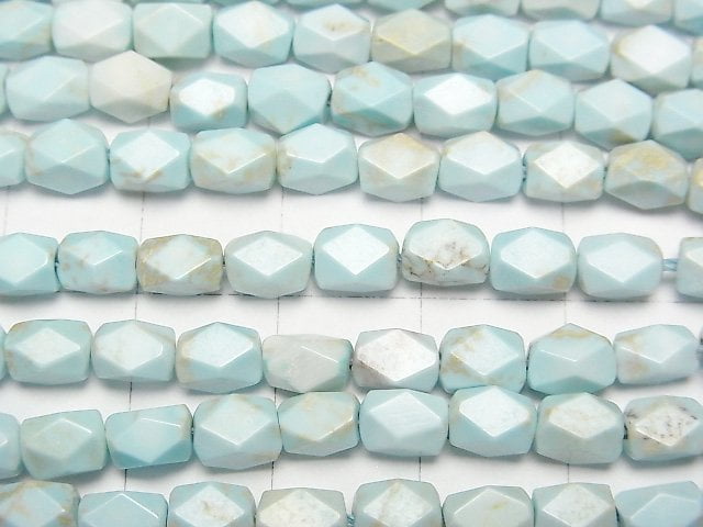 Magnesite Turquoise Rectangle Faceted Tube 6x5x5mm 1strand beads (aprx.14inch/34cm)