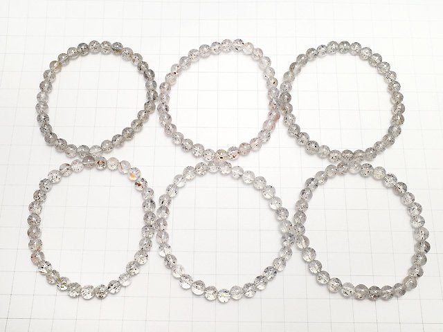 Mica in Quarz Rund 6mm Armband
