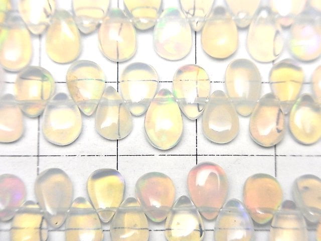 High Quality Ethiopian Water Opal AAA- Pear shape (Smooth) half or 1strand beads (aprx.7inch/18cm)
