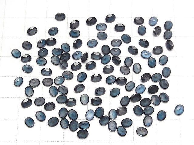 Hochwertiger Londonblauer Topas AAA loser Stein oval facettiert 5x4x2mm 5 Stück