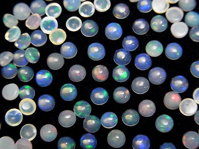 High Quality Ethiopian Opal AA++ Round Cabochon 4x4mm 10pcs