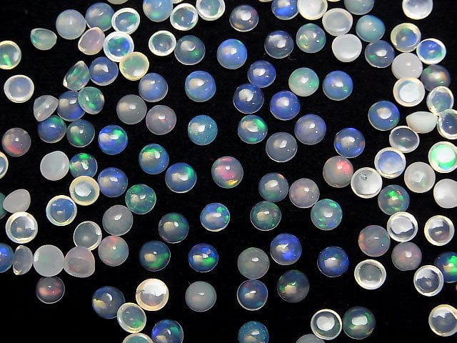 Hochwertiger äthiopischer Opal AA++ Rund Cabochon 4x4mm 10 Stück