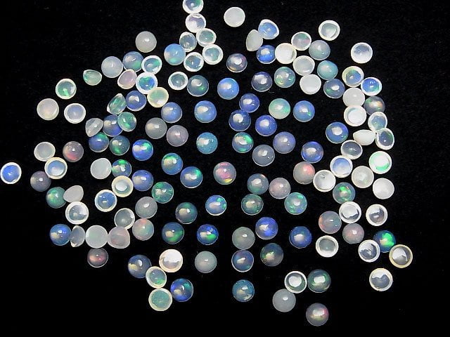 Hochwertiger äthiopischer Opal AA++ Rund Cabochon 4x4mm 10 Stück