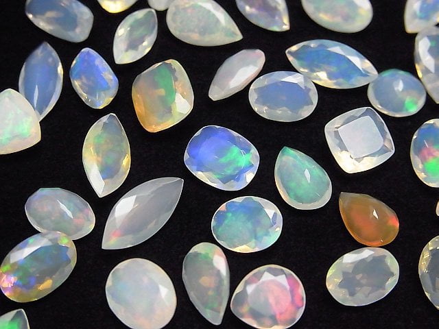 Hochwertiger äthiopischer Opal AAA loser Stein facettiert Mix 5 Stück