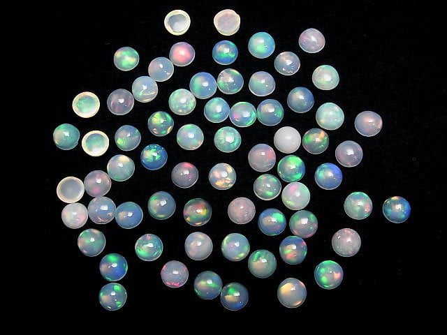 Hochwertiger äthiopischer Opal AAA runde Cabochon 6x6mm 5 Stück