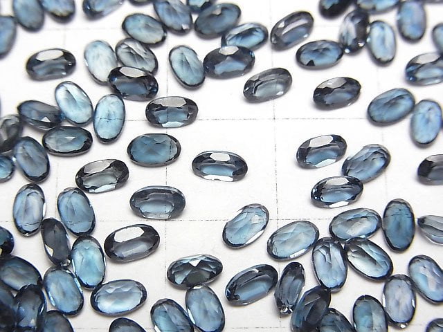倫敦藍拓帕石 AAA 裸石 橢圓刻面 5x3x2mm 5顆 高品質