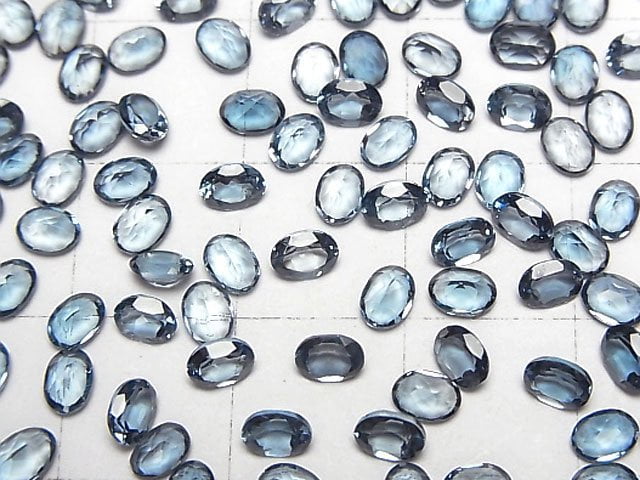 高品質倫敦藍拓帕石 AAA 級橢圓刻面裸石 4x3x2mm 10顆
