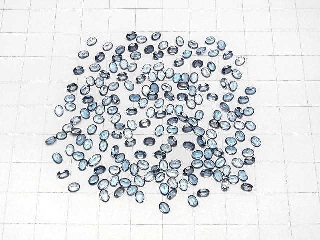 Hochwertiger Londonblauer Topas AAA loser Stein oval facettiert 4x3x2mm 10 Stück