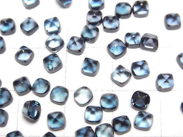 高品質倫敦藍托帕石 AAA 糖塔切割 4x4mm 2顆
