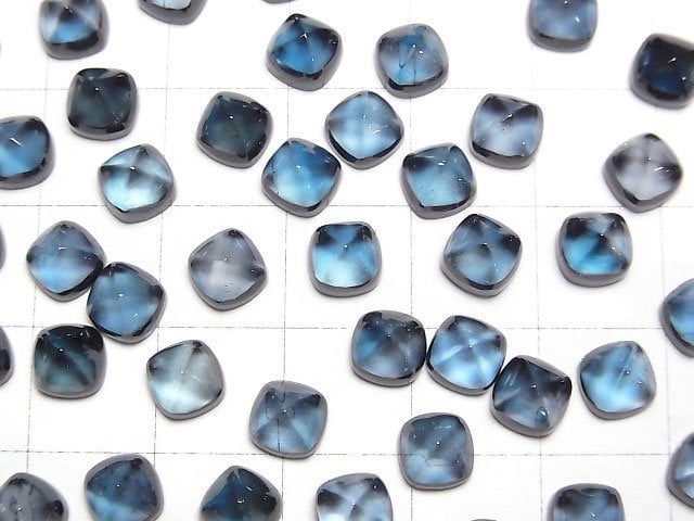 Hochwertiger Londonblauer Topas AAA Zuckerlaibschliff 6x6mm 1 Stück