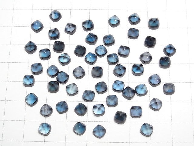 Hochwertiger Londonblauer Topas AAA Zuckerlaibschliff 6x6mm 1 Stück