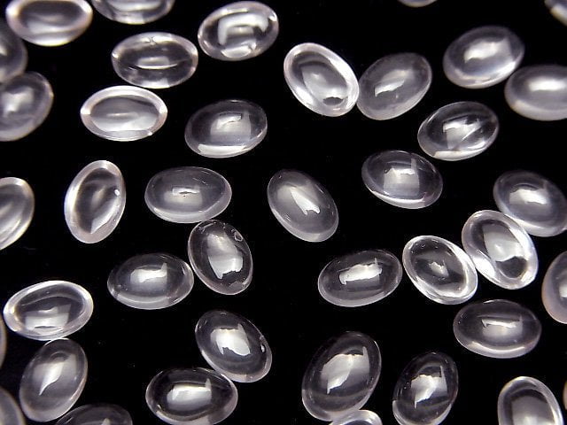 Hochwertiger Rosenquarz AAA- ovaler Cabochon 6x4mm 10 Stück