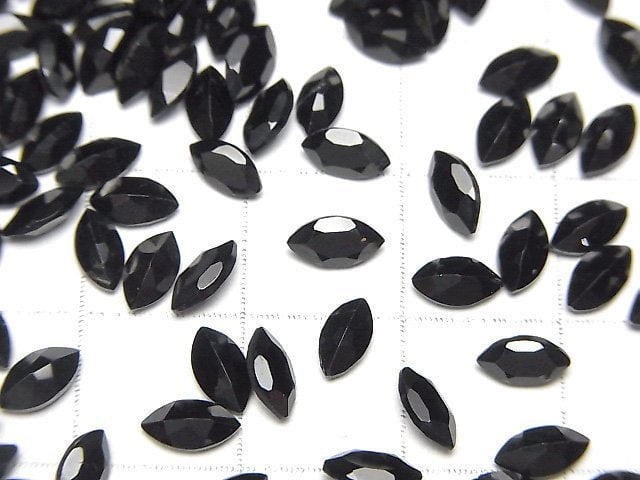 高品質黑色尖晶石 AAA 級 橢圓形刻面 6x3mm 10顆