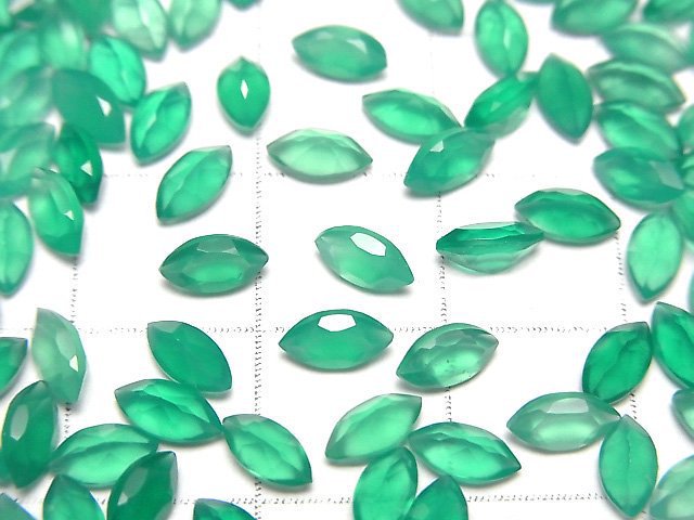 高品質綠瑪瑙 AAA 裸石 馬眼刻面 6x3mm 10顆