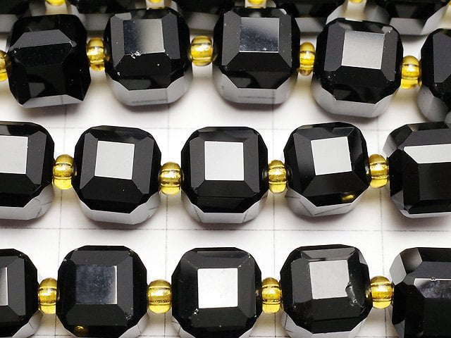 高品質!縞瑪瑙立方形 8x8x8公釐 半串或一串珠子 (約15英吋/36公分)