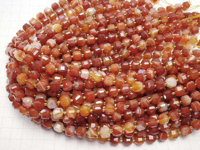Hochwertig! Karneol, Sardonyx AAA Würfelform 8.5x8.5x8.5mm halb oder 1strang Perlen (ca. 15inch/36cm)