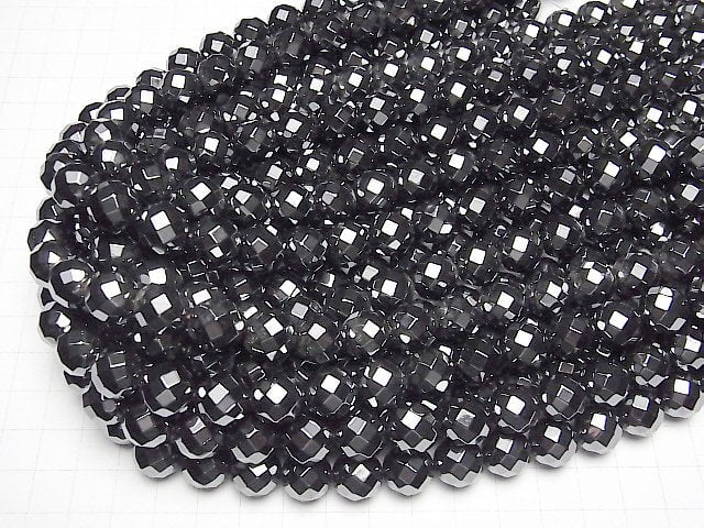 Hämatit 64-facettiert Rund 12mm halb oder 1 Strang Perlen (ca. 15 Zoll/38 cm)