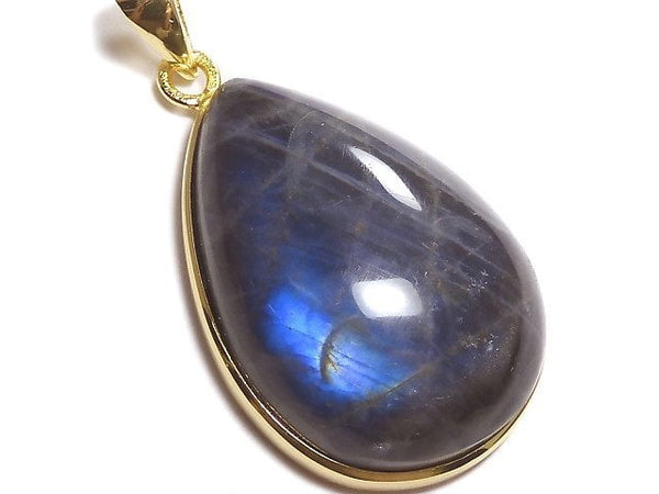 [Video][One of a kind] Labradorite AAA Pendant 18KGP NO.12