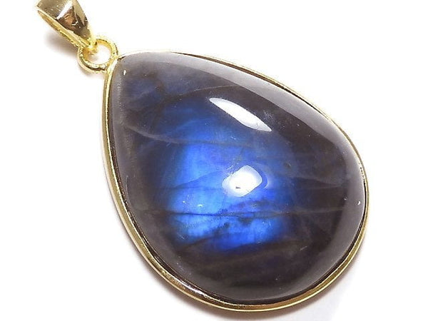 [Video][One of a kind] Labradorite AAA Pendant 18KGP NO.13