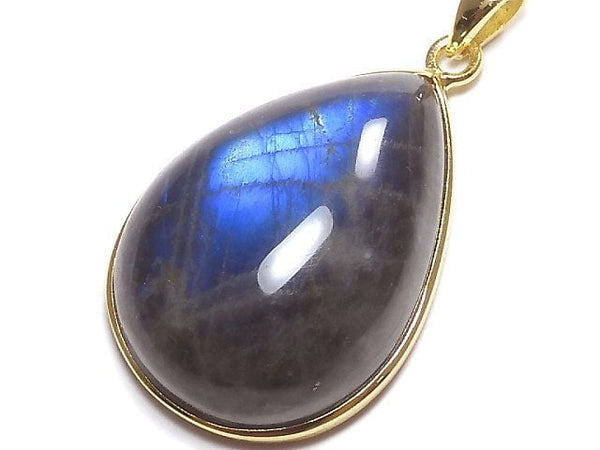 [Video][One of a kind] Labradorite AAA Pendant 18KGP NO.16
