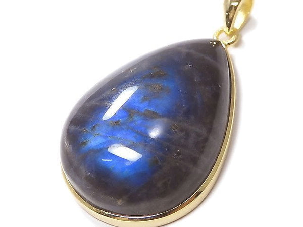 [Video][One of a kind] Labradorite AAA Pendant 18KGP NO.17