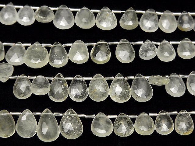 High Quality Libyan Desert Glass AA++ Pear shape Faceted Briolette half or 1strand beads (aprx.7inch/18cm)