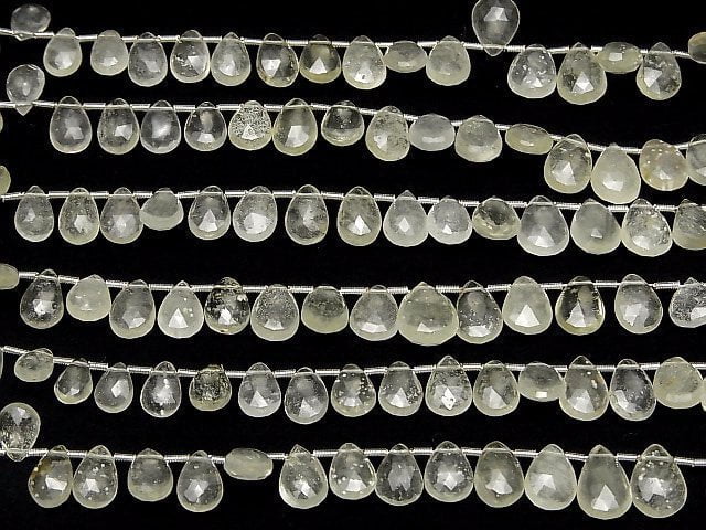 High Quality Libyan Desert Glass AA++ Pear shape Faceted Briolette half or 1strand beads (aprx.7inch/18cm)