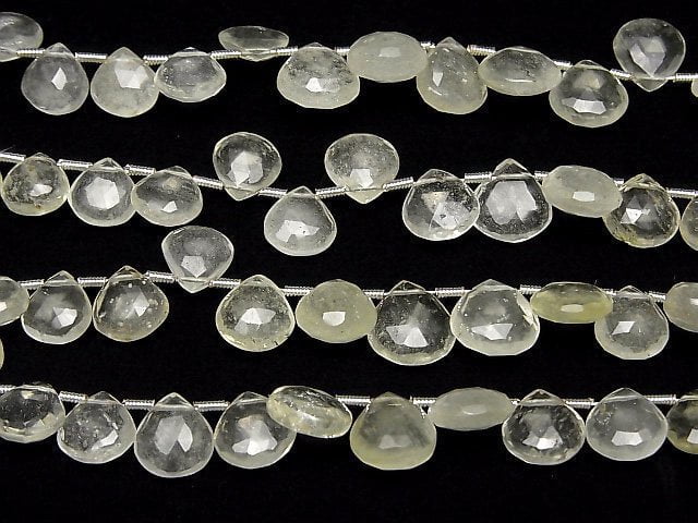 Hochwertiges libysches Wüstenglas AA++ Kastanienfarbe facettierte Briolette halb oder 1 Strang Perlen (ca. 7 Zoll/18 cm)