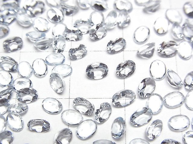 高品質海藍寶石 AAA 裸石 橢圓刻面 4x3mm 5顆