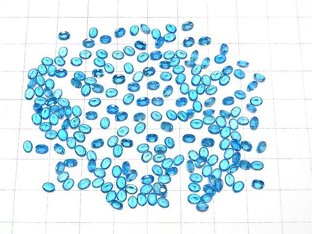 High Quality Neon Blue Apatite AAA Loose stone Oval Faceted 4x3mm 5pcs