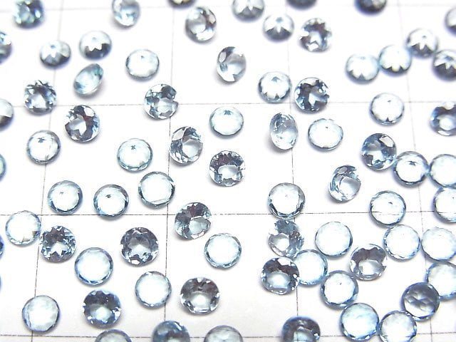 高品質磷灰石 AAA 裸石 刻面圓形 3x3mm 5顆