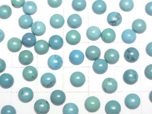 Turquoise AA++ Round Cabochon 6x6mm 3pcs