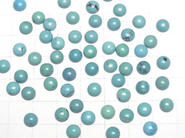 Turquoise AA++ Round Cabochon 6x6mm 3pcs