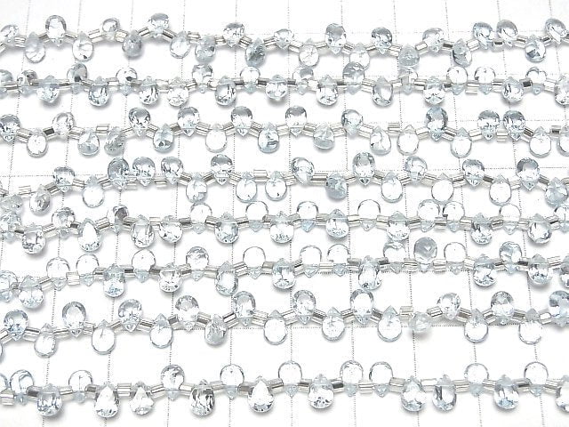 Hochwertiger himmelblauer Topas AAA Tropfenform facettiert 6x4mm halb oder 1Strang Perlen (38Stück)